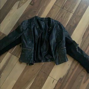 black leather jacket